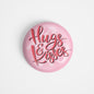 dhcrafts Round Fridge Magnet Pink valentine's day Hugs & Kisses Glossy Finish Design Pack of 1 (75 mm)