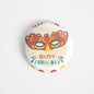 dhcrafts Round Fridge Magnet White Purim Day Glossy Finish Design Pack of 1 (58 mm)