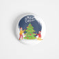 dhcrafts Round Fridge Magnet White Christmas D1 Glossy Finish Design Pack of 1 (58 mm)