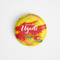 dhcrafts Round Fridge Magnet Multicolor Ugadi D5 Glossy Finish Design Pack of 1 (75 mm)