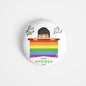 dhcrafts Round Fridge Magnet White Pride Day Glossy Finish Design Pack of 1 (58 mm)