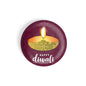 dhcrafts Round Fridge Magnet Pink Diwali D1 Glossy Finish Design Pack of 1