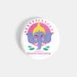 dhcrafts Round Fridge Magnet White Ganesha Chaturthi D2 Glossy Finish Design Pack of 1 (75 mm)