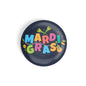 dhcrafts Round Fridge Magnet Blue Mardi Gras Glossy Finish Design Pack of 1