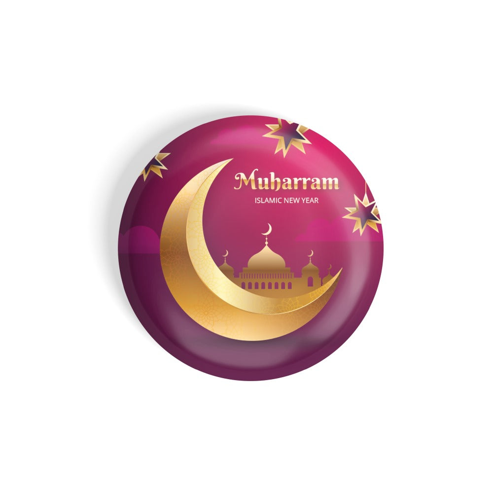 dhcrafts Round Fridge Magnet Pink Muharram D4 Glossy Finish Design Pack of 1
