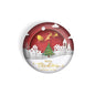 dhcrafts Round Fridge Magnet Red Christmas D2 Glossy Finish Design Pack of 1