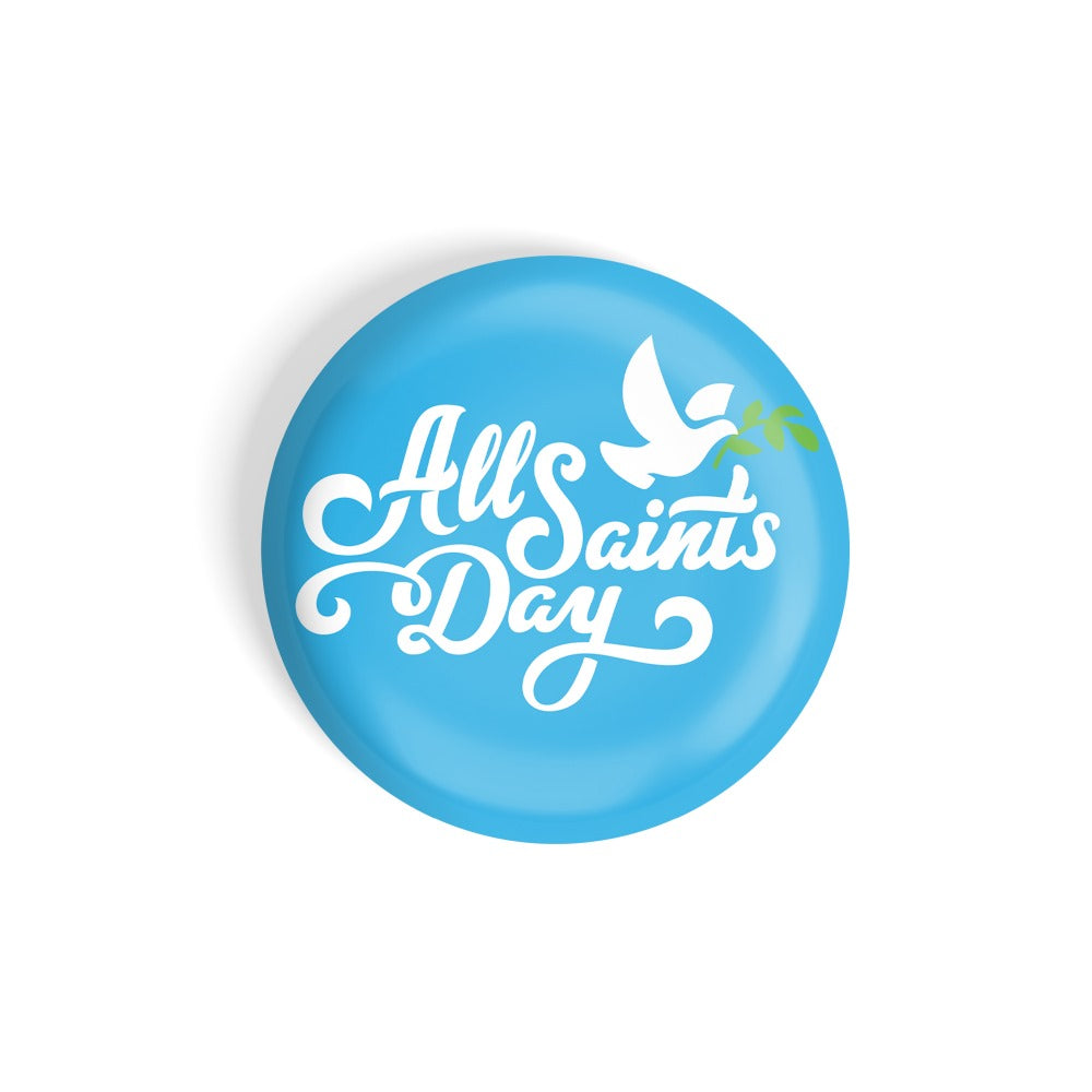 dhcrafts Round Fridge Magnet Blue All Saints Day Glossy Finish Design Pack of 1