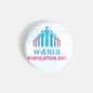 dhcrafts Round Fridge Magnet White World Population Day Glossy Finish Design Pack of 1 (58 mm)