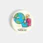 dhcrafts Round Fridge Magnet Yellow International Tourism Day Glossy Finish Design Pack of 1 (58 mm)