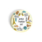 dhcrafts Round Fridge Magnet Yellow World Tourism Day D3 Glossy Finish Design Pack of 1 (58 mm)