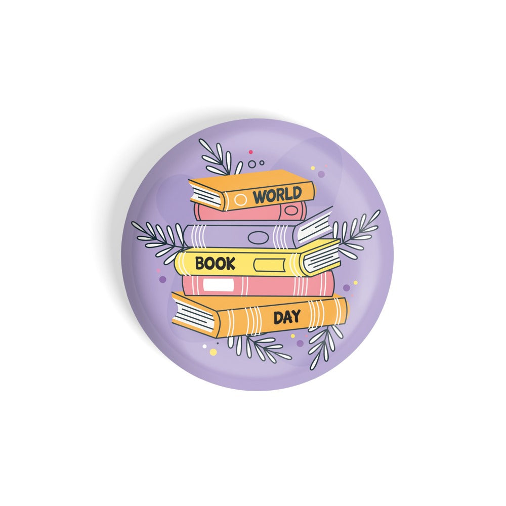 dhcrafts Round Fridge Magnet Purple World Book Day D3 Glossy Finish Design Pack of 1 (75 mm)