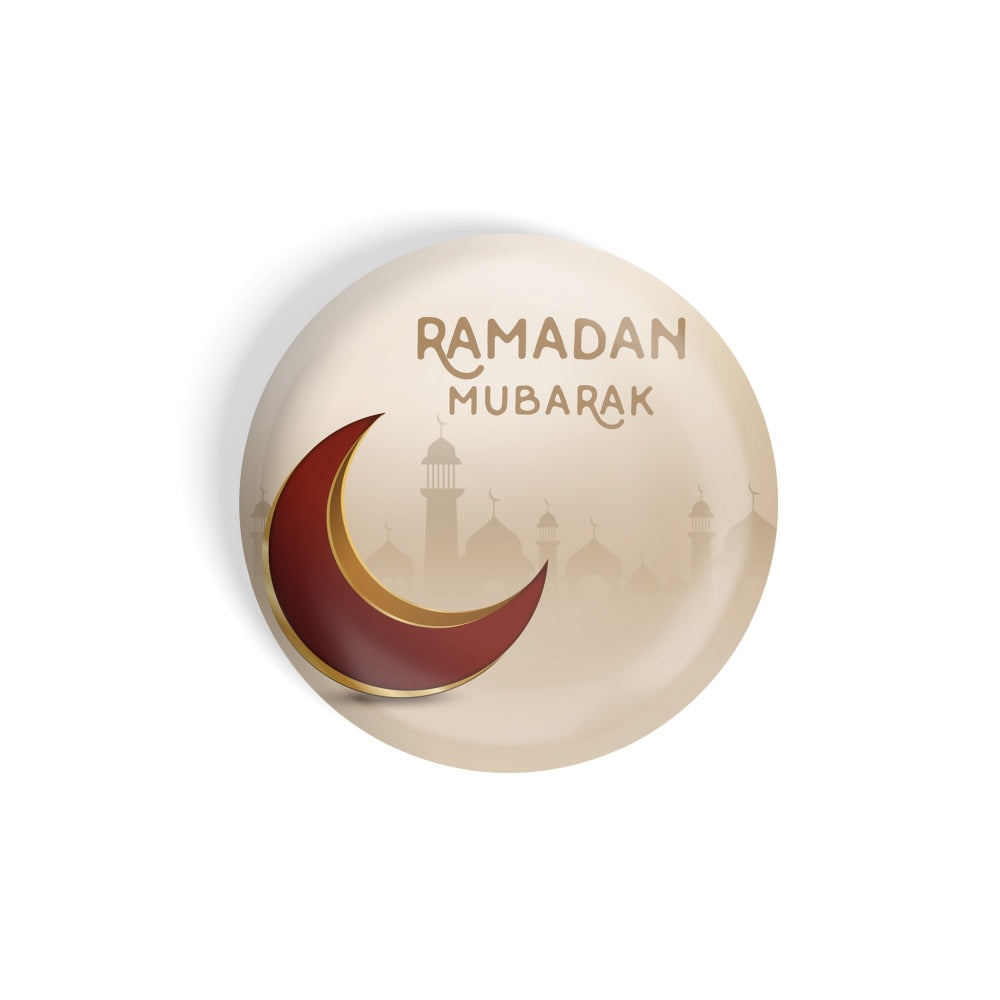 dhcrafts Round Fridge Magnet Multicolor Ramzan, Ramadan Mubarak Glossy Finish Design Pack of 1 (75 mm)