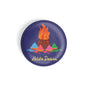 dhcrafts Round Fridge Magnet Blue Holika Dahan Glossy Finish Design Pack of 1