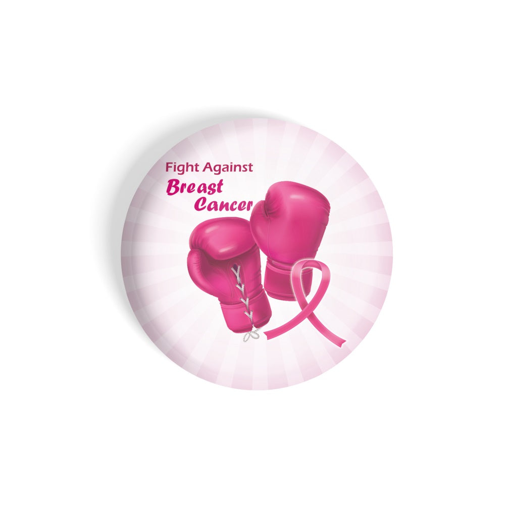 dhcrafts Round Fridge Magnet Pink Cancer Awareness Breast Cancer D3 Glossy Finish Design Pack of 1 (75 mm)