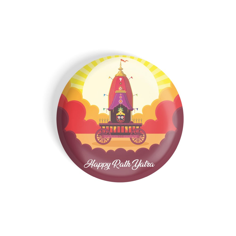 dhcrafts Round Fridge Magnet Multicolor Rath Yatra D1 Glossy Finish Design Pack of 1