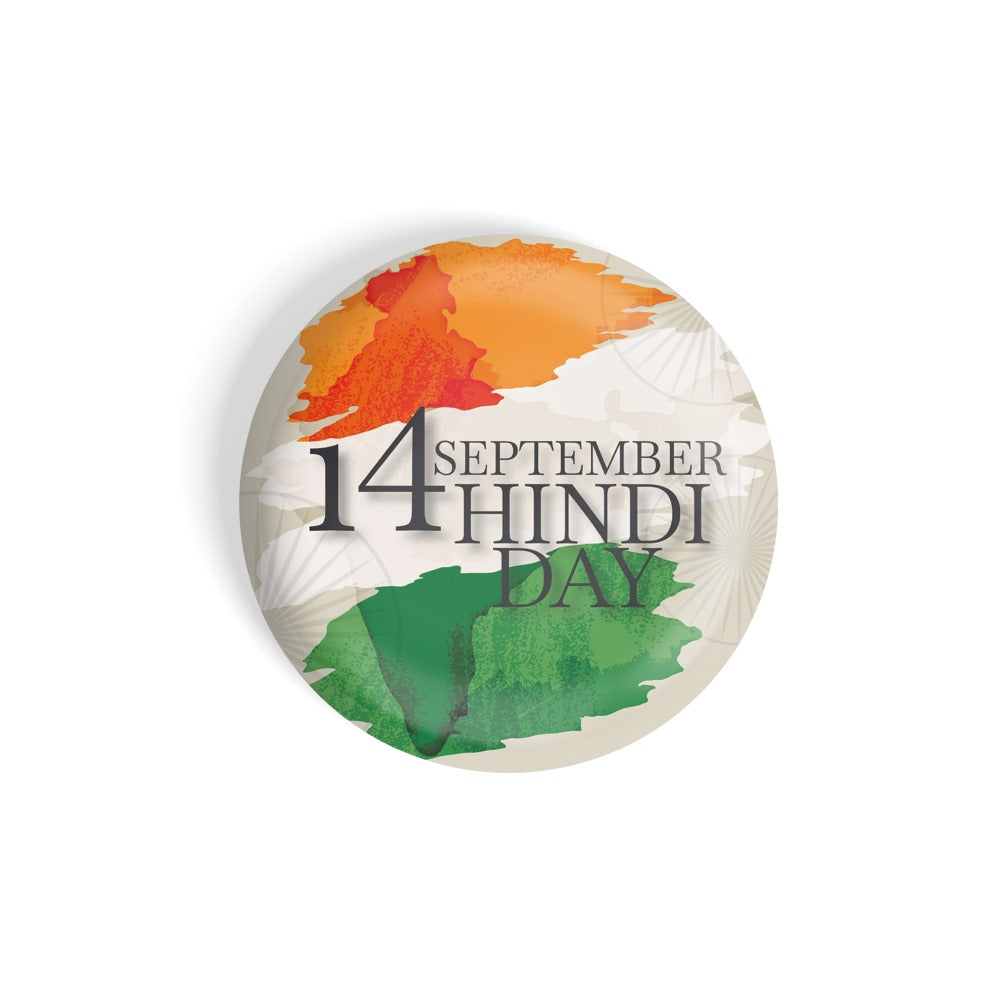 dhcrafts Round Fridge Magnet Multicolor Hindi Day D1 Glossy Finish Design Pack of 1 (75 mm)