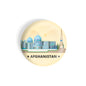 dhcrafts Round Fridge Magnet yellow Color Afghanistan Glossy Finish Design Pack of 1 (58 mm)