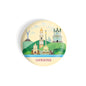 dhcrafts Round Fridge Magnet yellow Color Ukraine D2 Glossy Finish Design Pack of 1