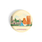 dhcrafts Round Fridge Magnet yellow Color Azerbaijan Glossy Finish Design Pack of 1 (58 mm)