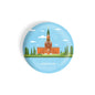 dhcrafts Round Fridge Magnet Blue Color Monuments Kremlin Glossy Finish Design Pack of 1 (75 mm)