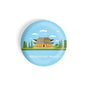 dhcrafts Round Fridge Magnet Blue Color Monuments Deoksugung Palace Glossy Finish Design Pack of 1 (75 mm)