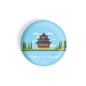 dhcrafts Round Fridge Magnet Blue Color Monuments Temple Of Heaven Glossy Finish Design Pack of 1 (58 mm)