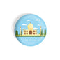 dhcrafts Round Fridge Magnet Blue Color Monuments Taj Mahal Glossy Finish Design Pack of 1 (75 mm)