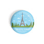 dhcrafts Round Fridge Magnet Blue Color Monuments Eiffel Tower Glossy Finish Design Pack of 1 (75 mm)
