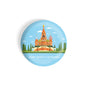 dhcrafts Round Fridge Magnet Blue Color Monuments Saint Basil's Cathedra Glossy Finish Design Pack of 1 (58 mm)
