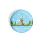 dhcrafts Round Fridge Magnet Blue Color Monuments Statue Of Liberty Glossy Finish Design Pack of 1 (58 mm)