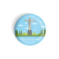 dhcrafts Round Fridge Magnet Blue Color Monuments Christ The Redeemer Glossy Finish Design Pack of 1