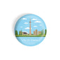 dhcrafts Round Fridge Magnet Blue Color Monuments TV CN Tower Glossy Finish Design Pack of 1