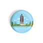 dhcrafts Round Fridge Magnet Blue Color Monuments Buddha Statue Glossy Finish Design Pack of 1