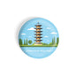 dhcrafts Round Fridge Magnet Blue Color Monuments Longhua Pagoda Glossy Finish Design Pack of 1