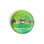 dhcrafts Round Fridge Magnet Green Color Monuments Discover The World Welcome To Asia D3Glossy Finish Design Pack of 1 (58 mm)