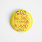 dhcrafts Round Fridge Magnet Yellow God Jesus God His Last Name Is Not Damn Glossy Finish Design Pack of 1 (58 mm)