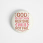 dhcrafts Round Fridge Magnet Yellow God Jesus God Is Within Her She Will Not Fail Glossy Finish Design Pack of 1 (58 mm)