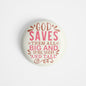 dhcrafts Round Fridge Magnet Yellow God Jesus God Saves Them All Big And Small Short And Tall Glossy Finish Design Pack of 1 (58 mm)