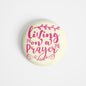 dhcrafts Round Fridge Magnet Yellow God Jesus Living On A Prayer Glossy Finish Design Pack of 1 (58 mm)