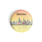 dhcrafts Round Fridge Magnet Multicolour Places Shenzhen City In China Glossy Finish Design Pack of 1 (75 mm)