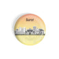 dhcrafts Round Fridge Magnet Multicolour Places Surat City In Gujarat Glossy Finish Design Pack of 1 (58 mm)