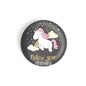dhcrafts Round Fridge Magnet Grey Follow Your Dreams Unicorn D1 Glossy Finish Design Pack of 1 (58 mm)