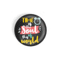 dhcrafts Round Fridge Magnet Black Time Is Soul Of The World Glossy Finish Design Pack of 1 (58 mm)