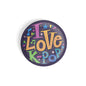 dhcrafts Round Fridge Magnet Quotes Purple I Love K-pop D1 Glossy Finish Design Pack of 1 (58 mm)