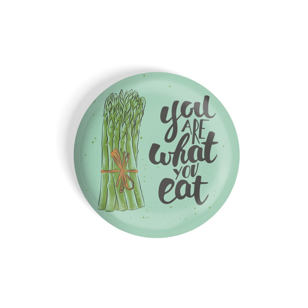 dhcrafts Round Fridge Magnet Green Food Lovers Asparagus You Are What You Ear Glossy Finish Design Pack of 1 (58 mm)