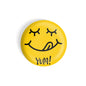 dhcrafts Round Fridge Magnet Yellow Food Lovers Yum Smiley Glossy Finish Design Pack of 1 (58 mm)