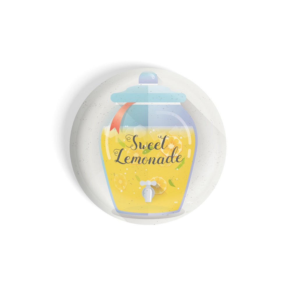 dhcrafts Round Fridge Magnet Multicolour Food Lovers Sweet Lemonade Glossy Finish Design Pack of 1 (58 mm)