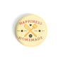 dhcrafts Round Fridge Magnet Yellow Food Lovers Happiness Is Homemade Baking Glossy Finish Design Pack of 1 (75 mm)