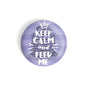 dhcrafts Round Fridge Magnet Purple Food Lovers Keep Calm And Feed Me Pancakes Glossy Finish Design Pack of 1 (58 mm)