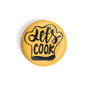 dhcrafts Round Fridge Magnet Yellow Food Lovers Lets Cook Glossy Finish Design Pack of 1